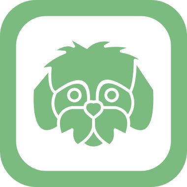 Bir köpek Shih Tzu simgesinin vektör çizimi 