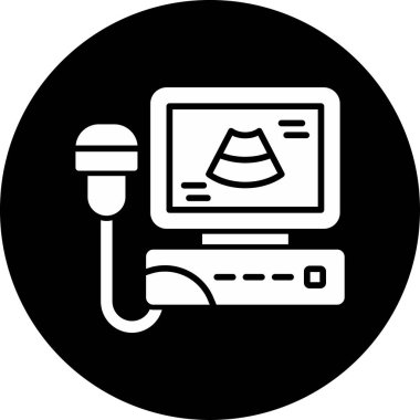 Ultrasonografi web simgesi vektör illüstrasyonu