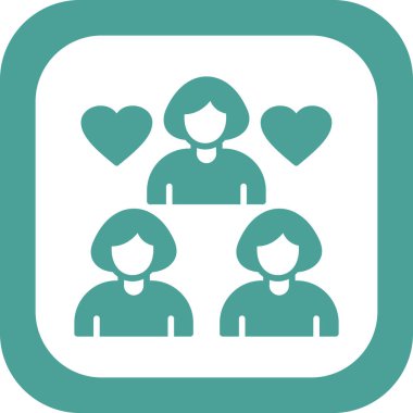 kadın topluluk web simgesi, basit vektör illüstrasyonu