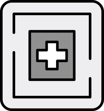 Hastane binası simgesi, vektör illüstrasyonu basit tasarım