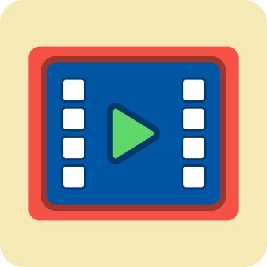 Video oynatıcı vektör düz simgesi