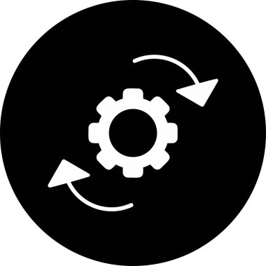 düz ayar simgesi, vektör illüstrasyonu