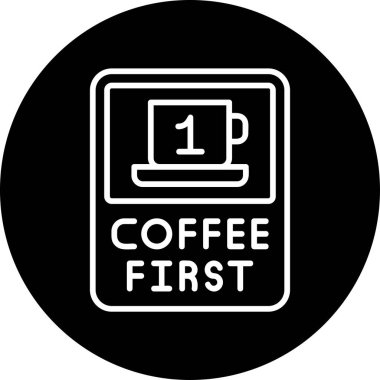 ilk kahve simgesi vektör illüstrasyonu