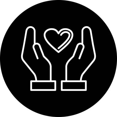 aşk elleri simgesi, vektör illüstrasyonu