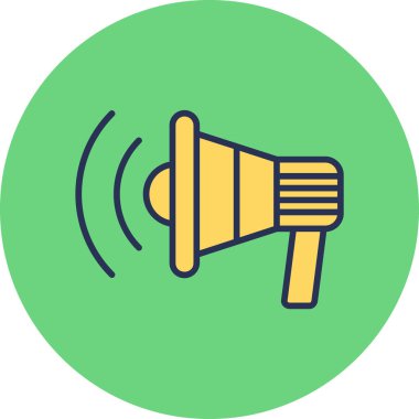 megafon hoparlörü simgesi, basit vektör illüstrasyonu 