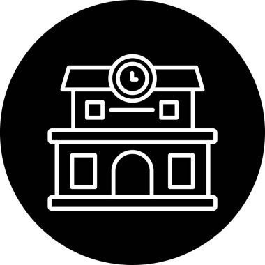 Tren İstasyonu simgesi, vektör illüstrasyonu basit tasarım