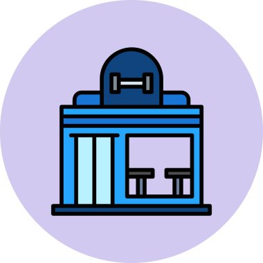 Spor salonu. Web simgesi basit illüstrasyon