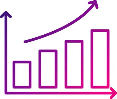 işletme büyüme grafiği vektör simgesi