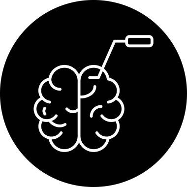 Beyin Simgesi Basit Vektör İllüstrasyonu 