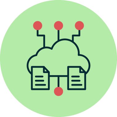 Web uygulamaları için soyut bir şekilde büyük verileri gösteren düz vektör simgesi.