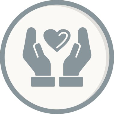 aşk elleri simgesi, vektör illüstrasyonu