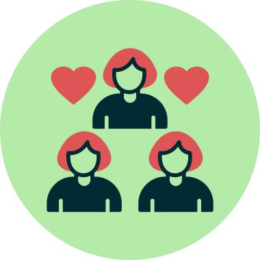 kadın topluluk web simgesi, basit vektör illüstrasyonu