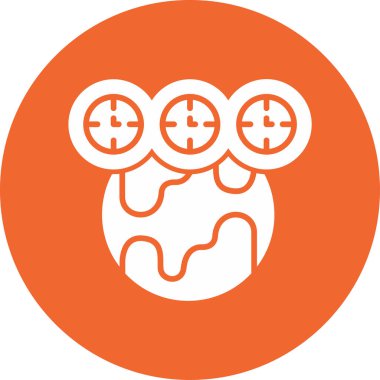 dünya zaman simgesi vektör çizimi tasarımı