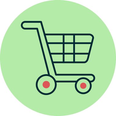 Alışveriş arabası ikon vektör illüstrasyonu