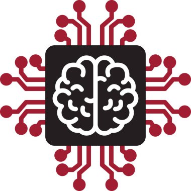 Yapay Zeka web simgesi, vektör illüstrasyonu