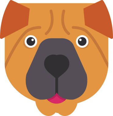 Shar pei köpeği. Web simgesi basit illüstrasyon
