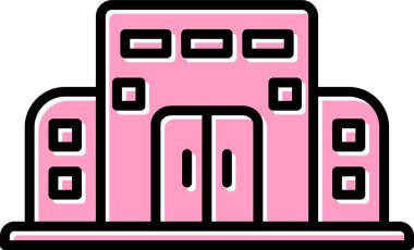 Alışveriş merkezi simgesinin basit doğrusal resmi 