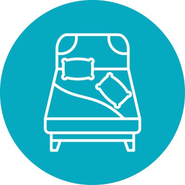 Büyük boy yatak ikonu vektör illüstrasyonu