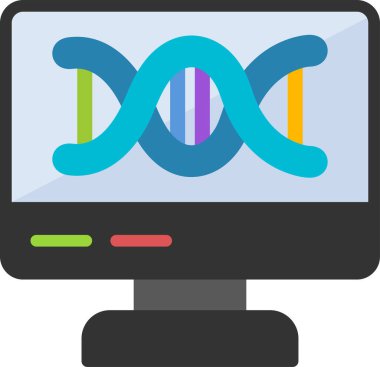 Bilgisayar ekranında DNA işaretinin temel doğrusal görüntüsü