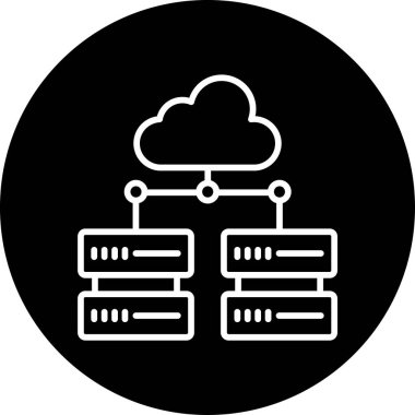 Çevrimiçi amaçlar için soyut düz vektör simgesi olarak gösterilen büyük veri.