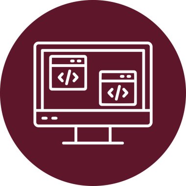 Tarayıcı kodlama programlama simgesi ana hat biçiminde