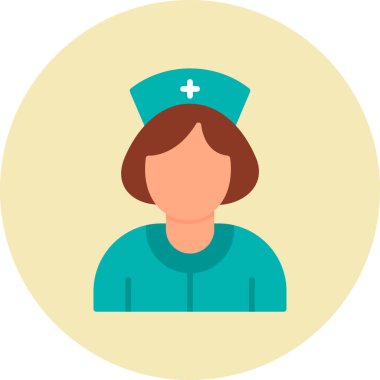 Hemşire hanım. Web simgesi basit illüstrasyon