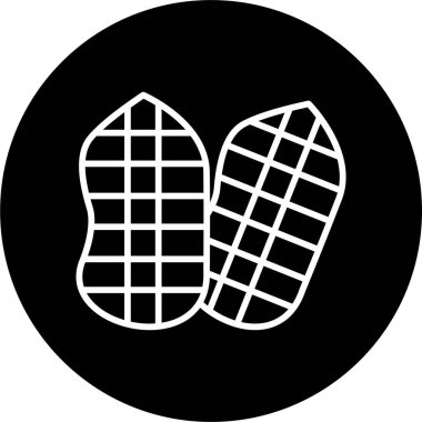 Yer fıstığı web simgesi, vektör illüstrasyonu