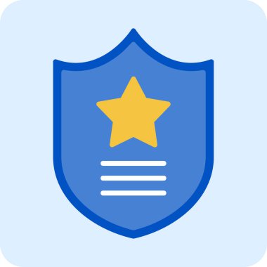 Polis rozeti. Web simgesi basit illüstrasyon