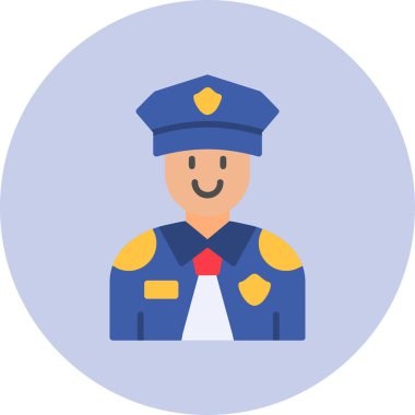 Polis. Web simgesi basit illüstrasyon