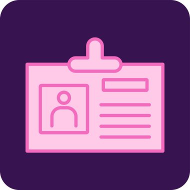 Kimlik kartı web simgesi, vektör illüstrasyonu 