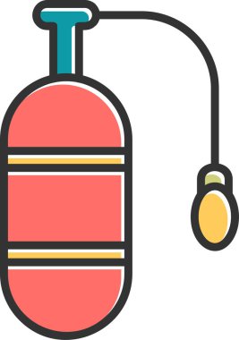 Oksijen tankı ikonu vektör illüstrasyonu 