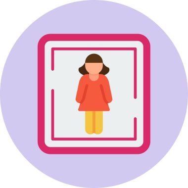 kadın tuvalet işareti ikon vektör illüstrasyonu 