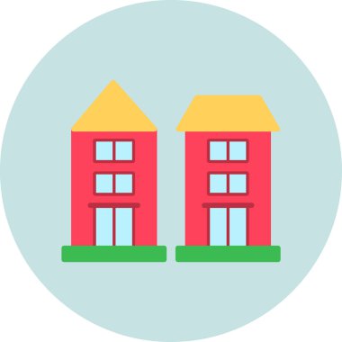 Binalar. Web simgesi basit illüstrasyon