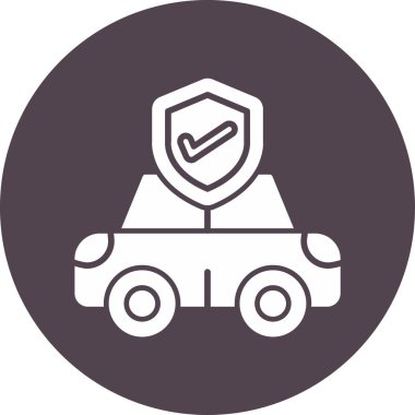 araba sigortası simgesi, vektör illüstrasyonu 