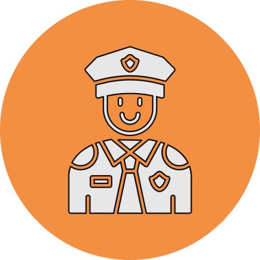 Polis. Web simgesi basit illüstrasyon