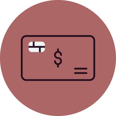 Banka kredi kartı simgesi vektör illüstrasyonu