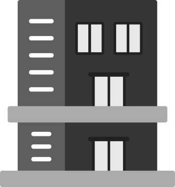 Ofis binası Web simgesi basit illüstrasyon