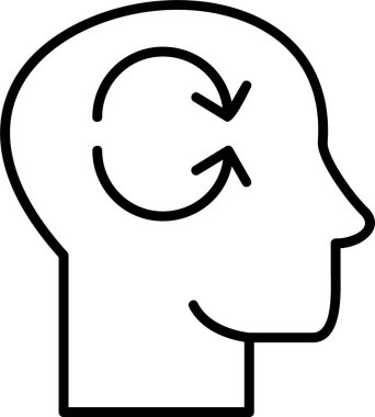 Beyin Bilinci simgesi, vektör illüstrasyonu  