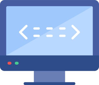 Arka uç. Web simgesi vektör illüstrasyonu