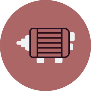 Motorlu. Web simgesi basit illüstrasyon