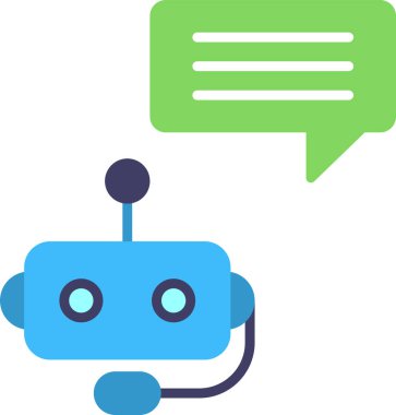 Chatbot, robot simgesi, vektör illüstrasyonu