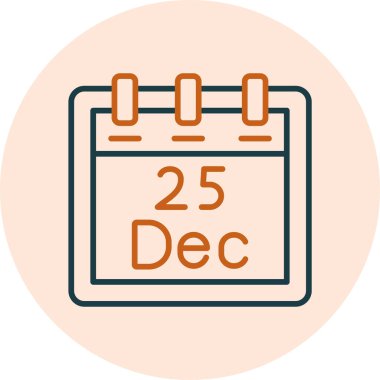 25 tarihli Aralık takvim simgesi