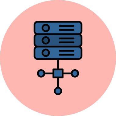 ağ paylaşım sunucu vektör illüstrasyonu