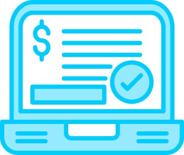 Çevrimiçi iş ve finans simgesinin vektör illüstrasyonu