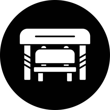 Otobüs durağı. Web simgesi basit illüstrasyon