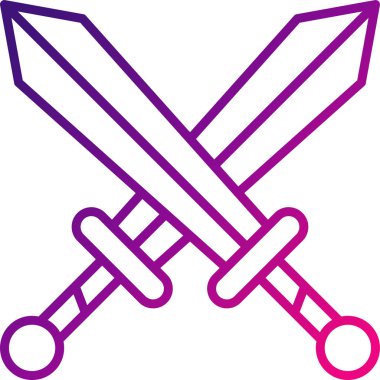 Kılıçlar. Web simgesi basit illüstrasyon