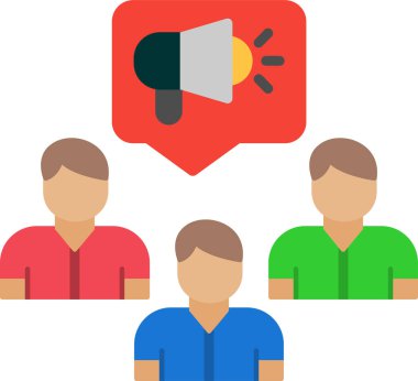 Halkla İlişkiler web simgesi, basit vektör illüstrasyonu