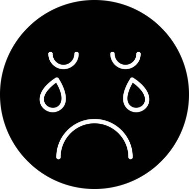 Ağlayan emoji. Web simgesi basit illüstrasyon