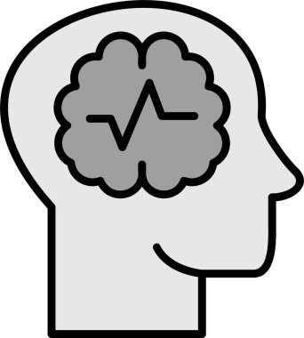 Beyin ikonu vektör illüstrasyonu. Sara nöbeti. 