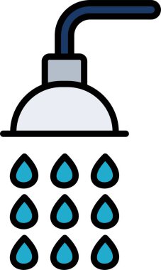 Duş. Web simgesi basit illüstrasyon 